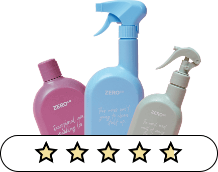Three Zero Co bottles placed above a 5 star rating